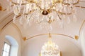 Chandelier in the interior of the Bratislava Castle Hrad. Now it is Slovak National Museum, Bratislava, Slovakia Royalty Free Stock Photo