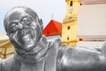 The statue of Schoner Naci by Kaffee Mayer on Main square, Bratislava, Slovakia