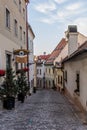 BRATISLAVA, SLOVAKIA - SEPTEMBER 7, 2021: Zamocke schody street in Bratislava, Slovak