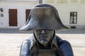 Statue of Napoleon`s soldier at the Main Square in Bratislava on a sunny day Royalty Free Stock Photo