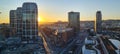 Bratislava, Slovakia: Sunset over Bratislava new business center Royalty Free Stock Photo