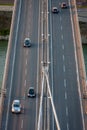 View on Bratislava trafic from the new bridge Royalty Free Stock Photo