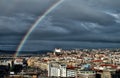 Bratislava town in Slovakia with rainbow