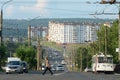 Bratsk, street Komsomolskaya Royalty Free Stock Photo
