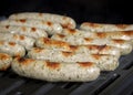 Bratwurst sausages on grill Royalty Free Stock Photo