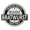 Bratwurst Vintage Retro Barbecue Logo Design BBQ Grill, Smoke, Barbeque Label Stamp Design. Restaurant Logo - Vector