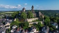 Braunfels castle in Hesse, Germany. Aerial video