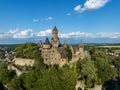Braunfels castle in Hesse, Germany. Aerial view
