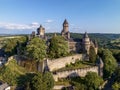 Braunfels castle in Hesse, Germany. Aerial view
