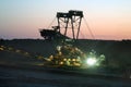 View of a lignite mine near Spremberg at night Royalty Free Stock Photo