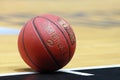 German BBL official game ball on ground during the Basketball BBL Pokal Royalty Free Stock Photo