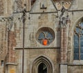 Life-jacket for castaways above the entrance of Braunschweig Cathedral, sign of support for drowning refugees in the Mediterranean