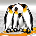 brautiful penguins, AI-generatet Royalty Free Stock Photo