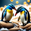 brautiful penguins, AI-generatet Royalty Free Stock Photo
