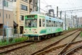 A tram that runs in the streets