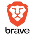 Brave Browser logo symbol isolated on white background. Internet surfing program icon