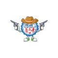 The brave of circle badges USA with star Cowboy cartoon character holding guns