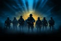 Brave in the Dark Army soldier silhouettes embody valor Royalty Free Stock Photo