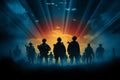 Brave in the Dark Army soldier silhouettes embody valor Royalty Free Stock Photo