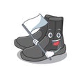 A brave dive booties mascot character design holding a white flag Royalty Free Stock Photo