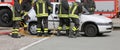 Brave firefighters during ROAD ACCIDENT