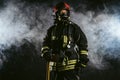 Brave fireman in uniform Royalty Free Stock Photo