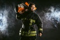Brave fireman in uniform Royalty Free Stock Photo