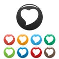 Brave heart icons set color vector