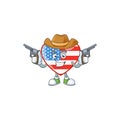 The brave of independence day love Cowboy cartoon character holding guns