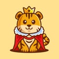 King Tiger Cub Cartoon Sitting