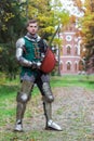 Brave knight ready for battle fighter powerful medieval