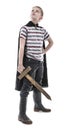 Brave little kid playing knight Royalty Free Stock Photo