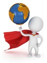 Brave superhero hold world on pointing finger Royalty Free Stock Photo