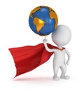 Brave superhero hold world on pointing finger Royalty Free Stock Photo