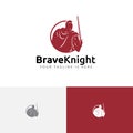 Brave Sword Knight Spartan Soldier Warrior Armour Mascot Logo Royalty Free Stock Photo