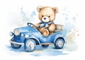 Brave Teddy Takes the Long Road: A Playful Illustration of a Sof