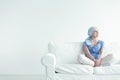 Brave woman during oncology treatment Royalty Free Stock Photo