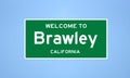 Brawley, California city limit sign. Town sign from the USA. Royalty Free Stock Photo