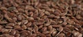 Brawn flax seed texture. Natural background. Royalty Free Stock Photo