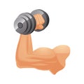 Brawny arm with dumbbell