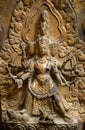 Brazen relief, sculpture of Shiva the destroyer in Nepal