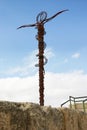 Brazen Serpentine Cross Statue in Mount Nebo, Jord Royalty Free Stock Photo