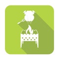 Brazier and chicken icon