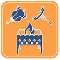 Brazier, chicken and sausage icon