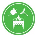 Brazier, chicken and sausage icon