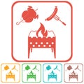 Brazier, chicken and sausage icon