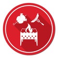 Brazier, chicken and sausage icon