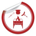 Brazier, chicken and sausage icon