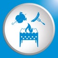 Brazier, chicken and sausage icon