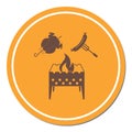 Brazier, chicken and sausage icon